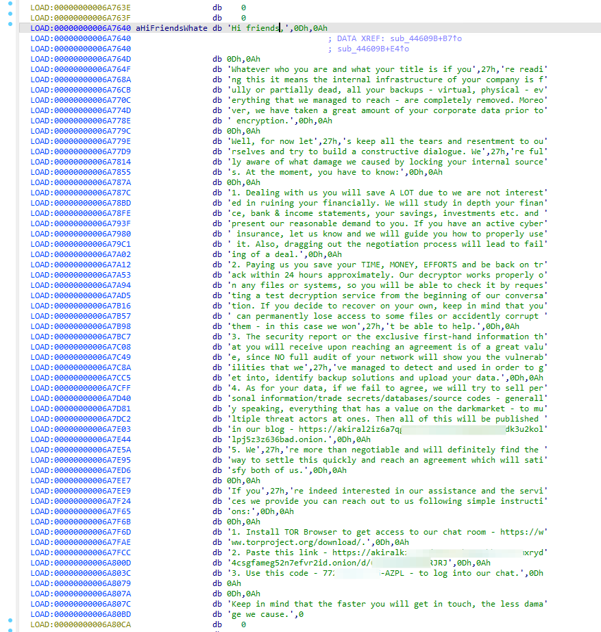 Static Analysis of Akira Ransomware