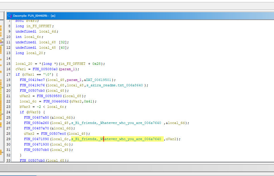 Static Analysis of Akira Ransomware